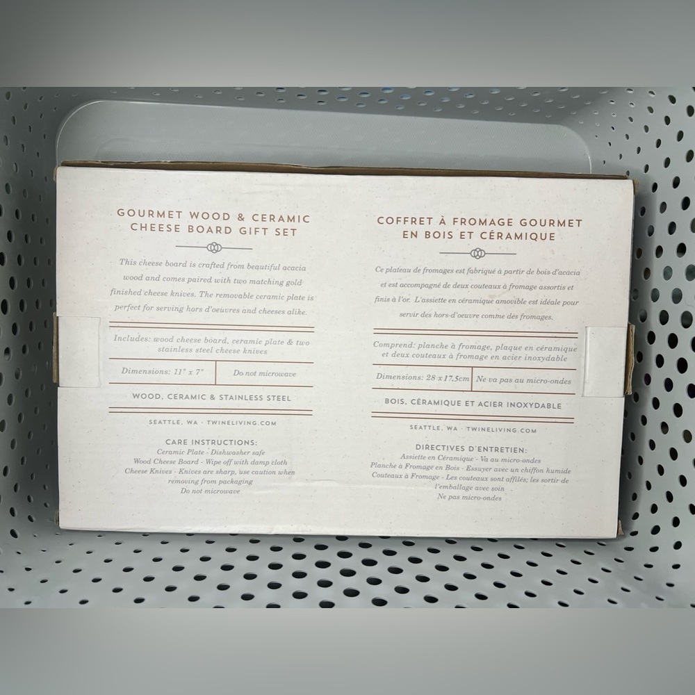 Twine Living Co Gourmet Wood & Ceramic Cheese Board Gift Set - Picture 3 of 12